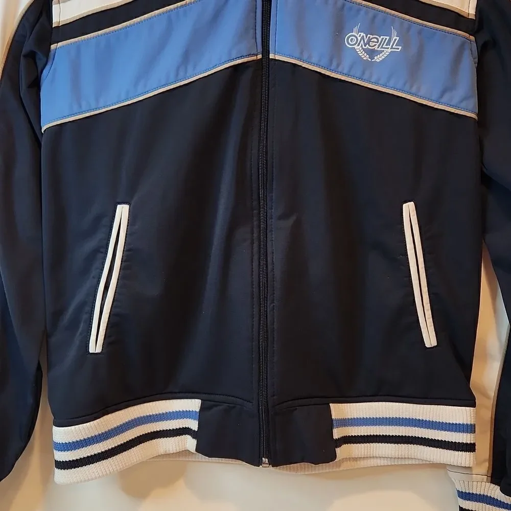 Vintage O’Neil Zip Up Navy White Jacket Polyester W/Logo Surfer Classic Style M
